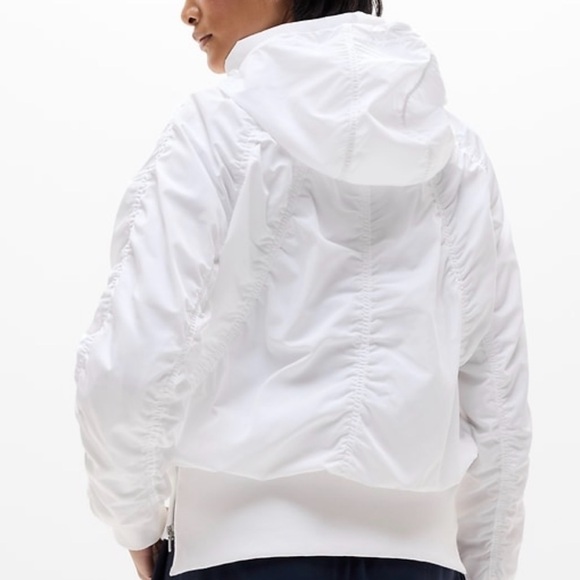 Athleta Women's White Jetset Bomber Jacket, size M, NWT - Picture 3 of 8